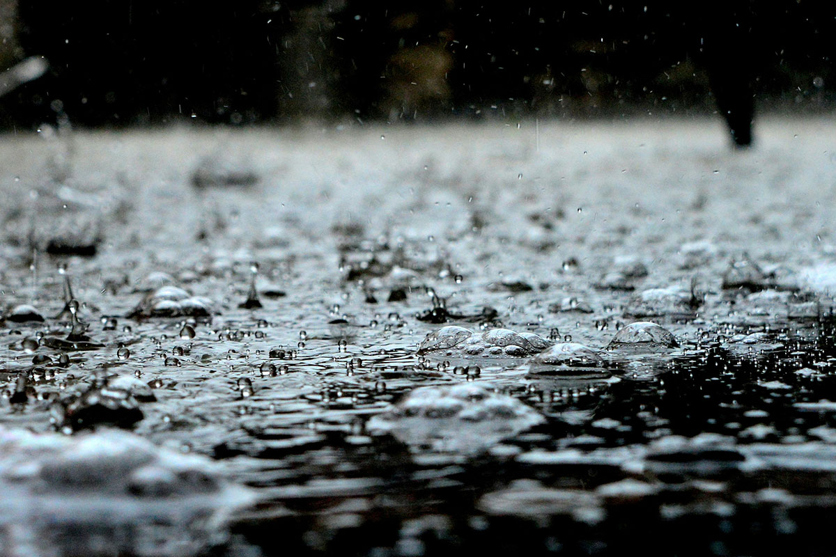 Raindrops on the street