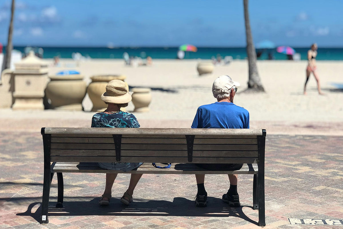 Old couple on a bench