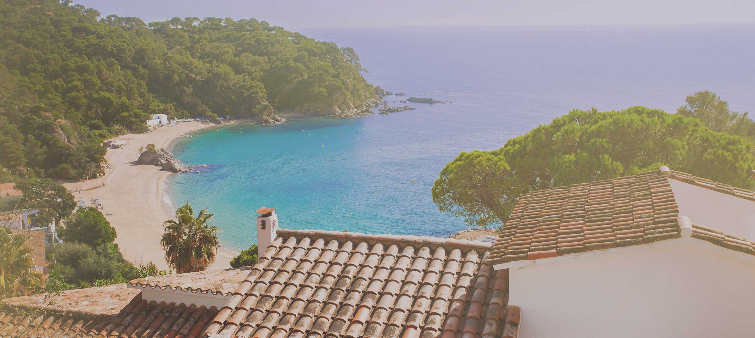View over an amazing bay with a beach