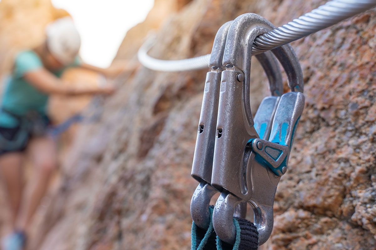 Carabiner hooks representing security